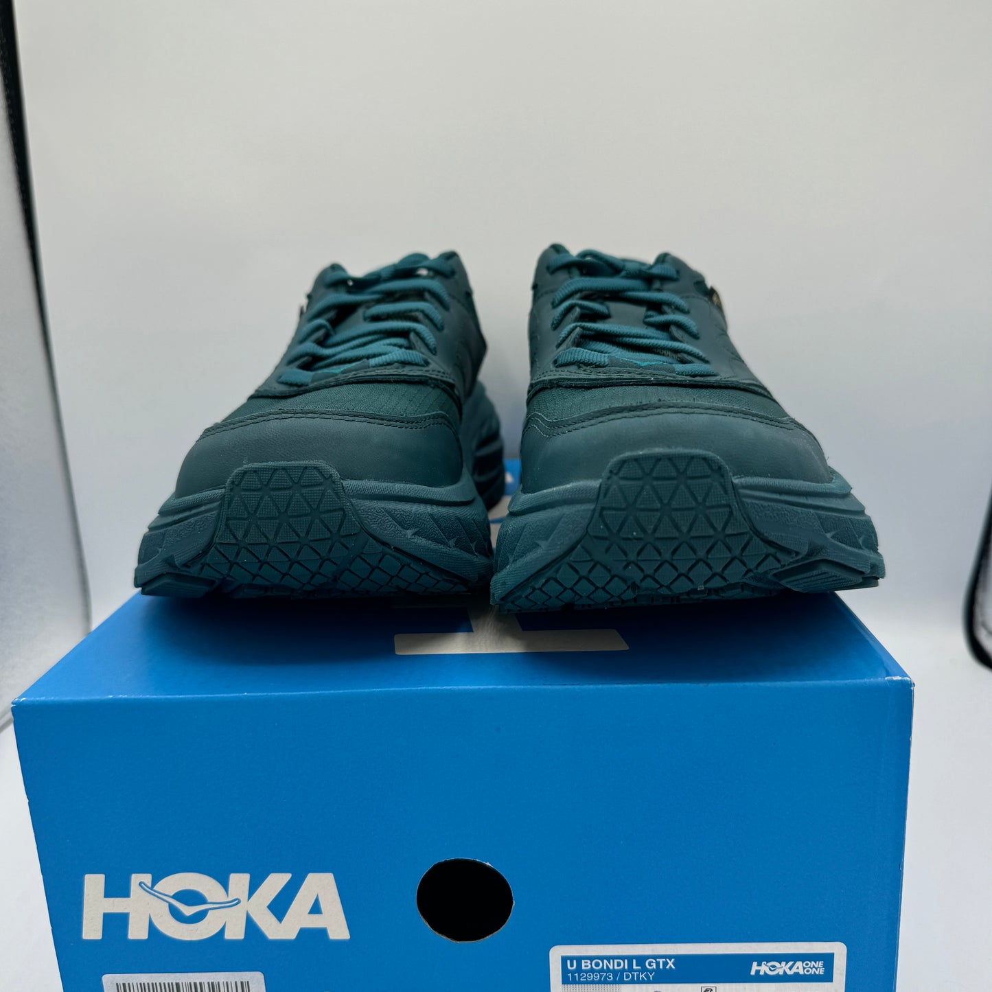 Hoka Bondi L Leather GTX GoreTex U Unisex , Deep Teal Kayak Blue Cushioned Shoes