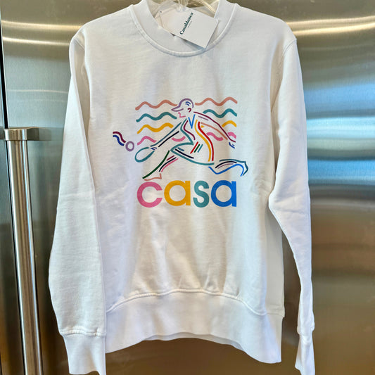 Casablanca Beach Tennis Girl White Crewneck Sweatshirt Top