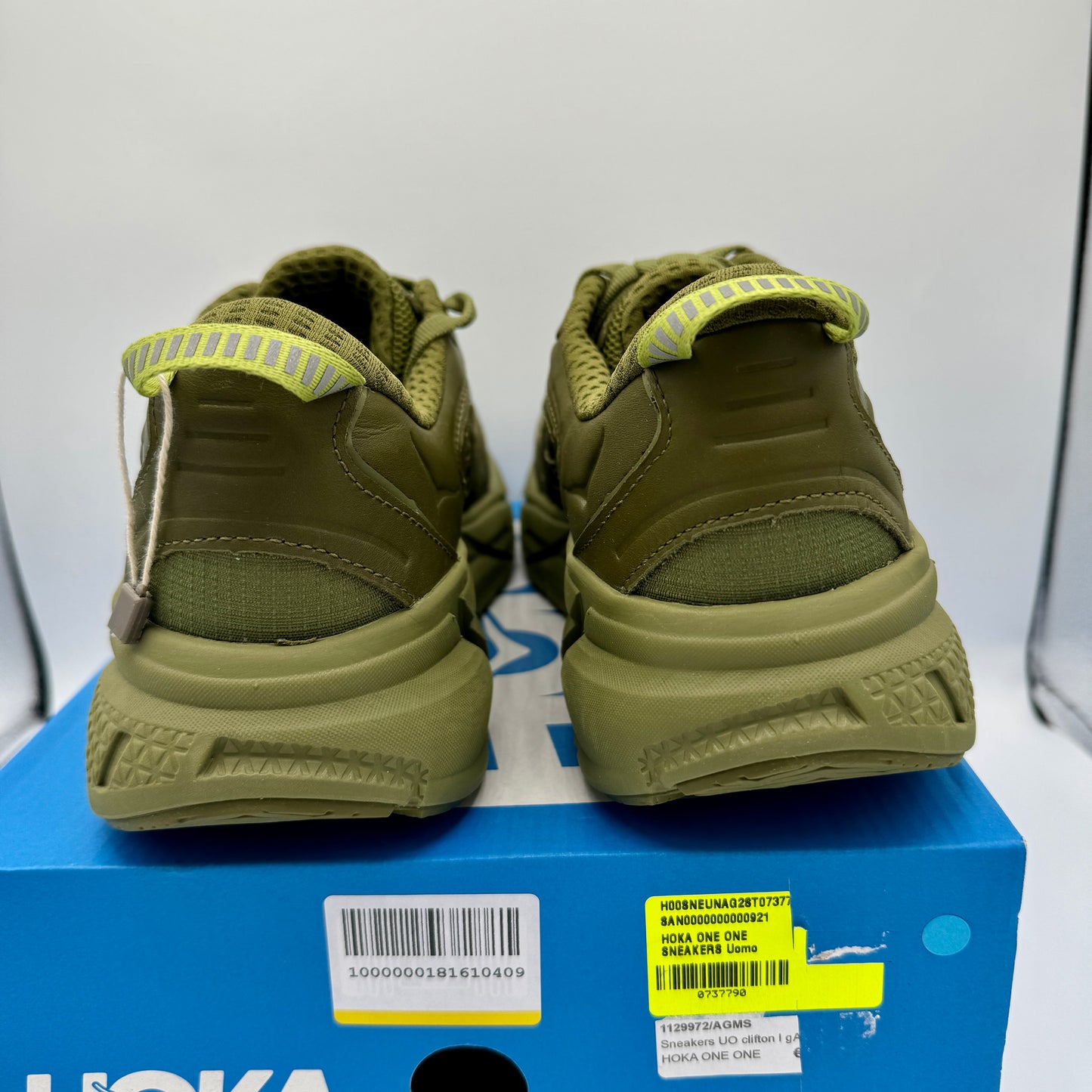 Hoka Clifton Leather Gore-Tex Waterproof Unisex Green Khaki Olive AGMS