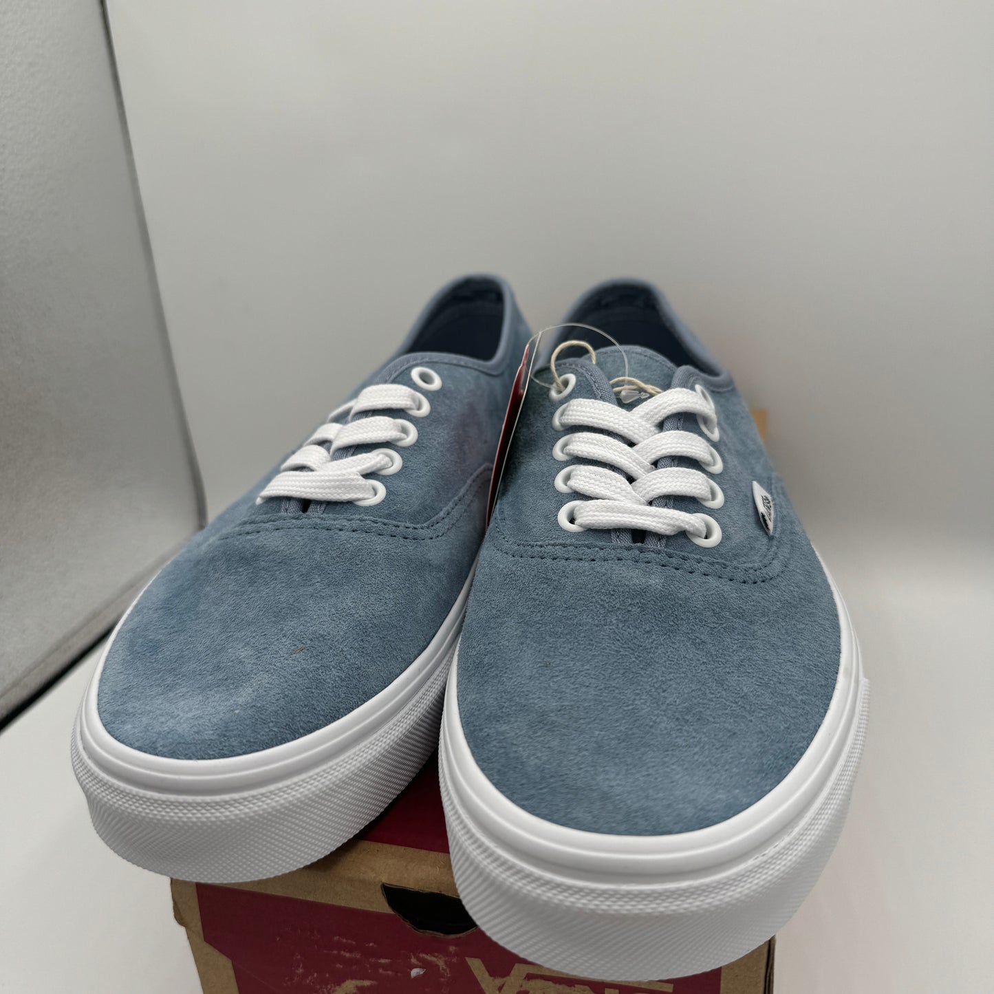 Vans Authentic Low Top Sneakers in Blue Ashley Pig Suede Leather