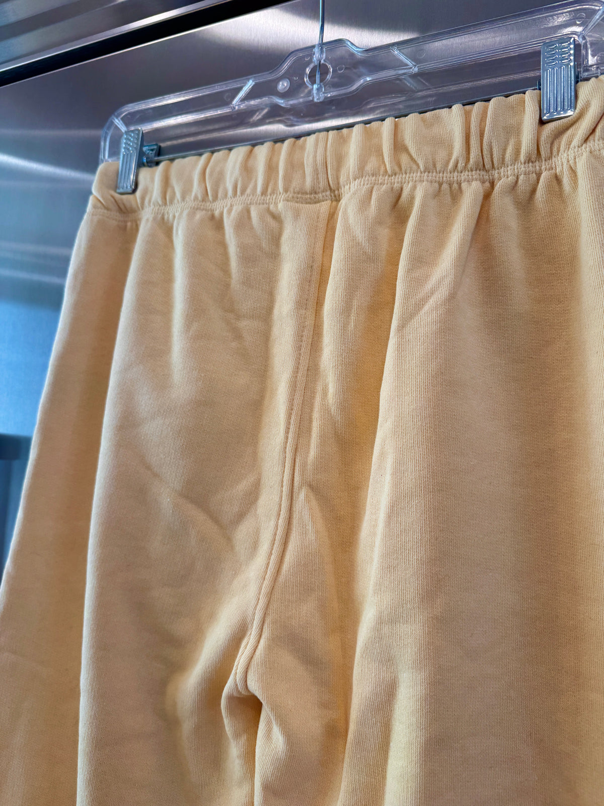 Ganni Isoli Sweatpants in Yellow French Terry Cotton with embroidered logo