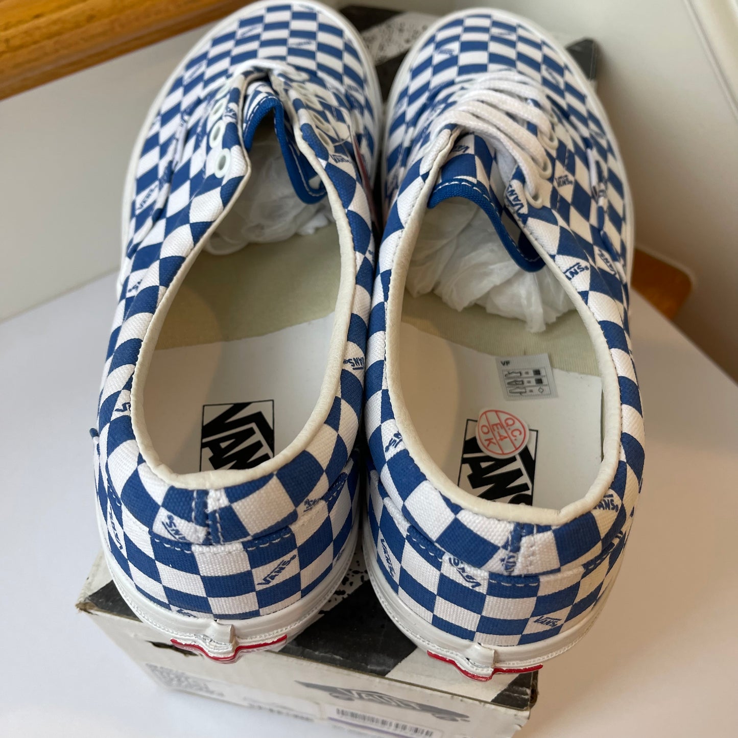 Vans OG Era LX Lace Up Sneakers in blue logo checkerboard classic sneakers