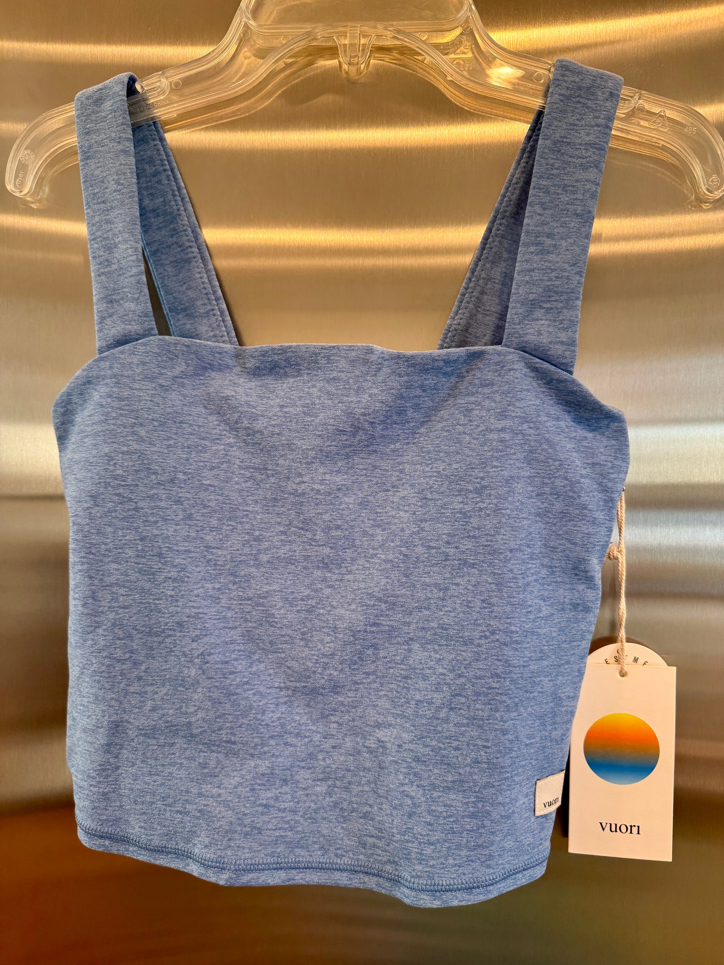 Vuori Elevation Square Neck Tank in Isle Blue Heather - Women’s