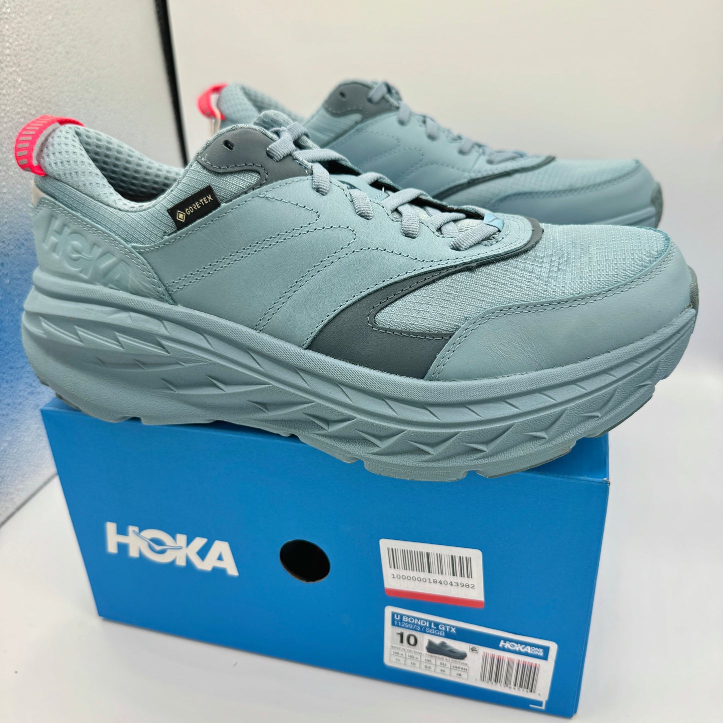 Hoka Bondi L Leather GTX GoreTex U Unisex , Stone Goblin Blue Cushioned Shoes