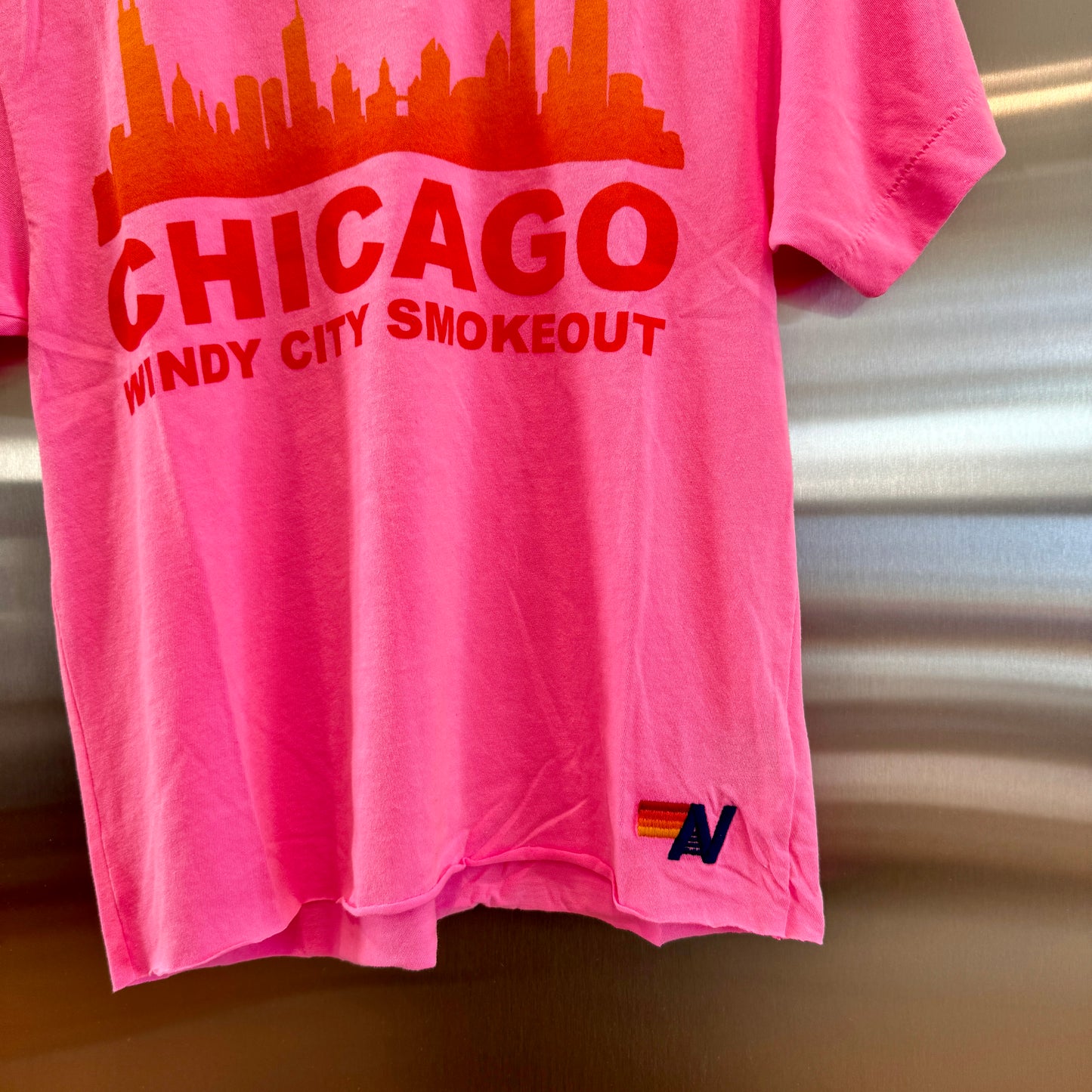 Aviator Nation Windy City Smokeout Festival Neon Pink Crop Top Chicago