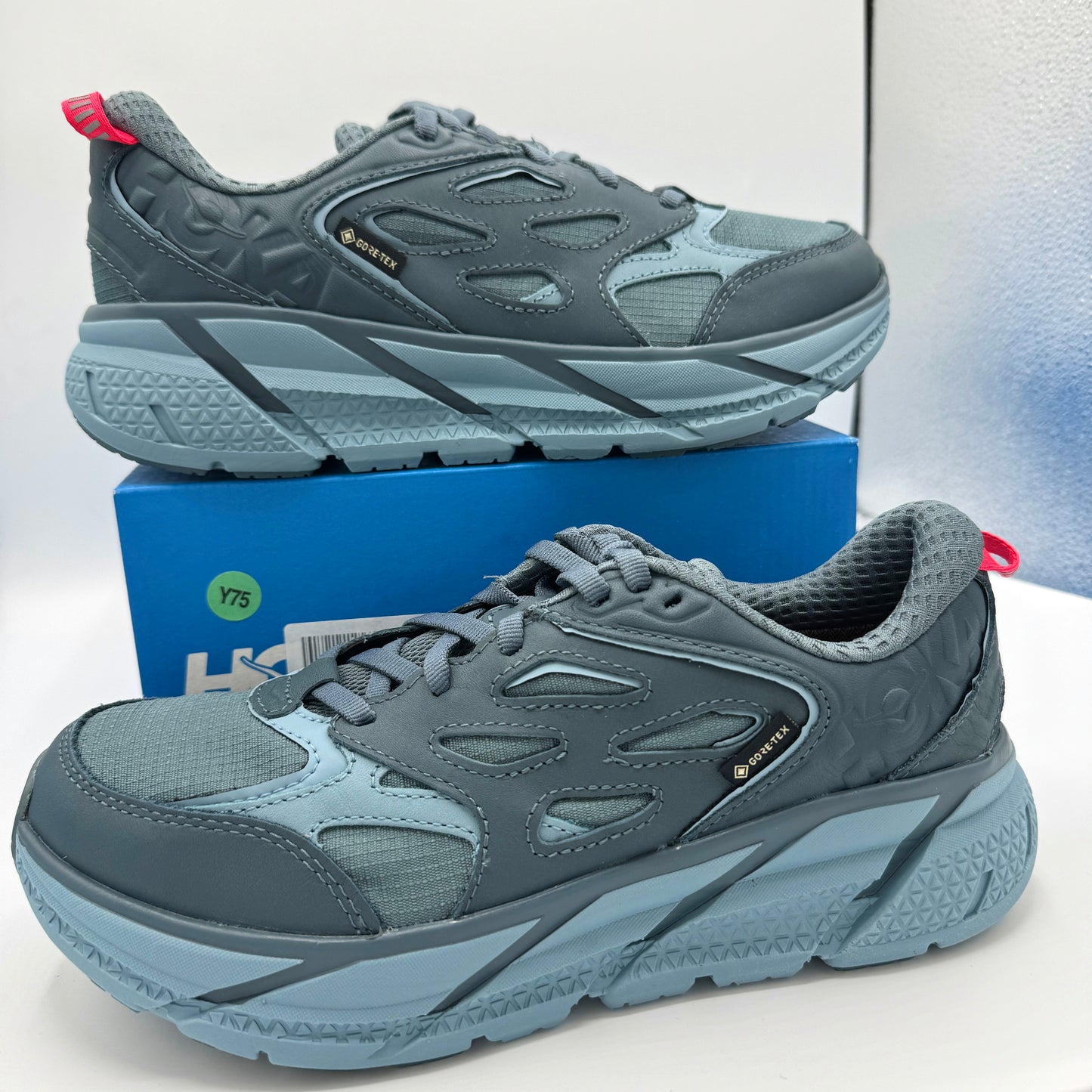 Hoka Clifton Leather Gore-Tex Waterproof Unisex Goblin Stone Blue GBSB