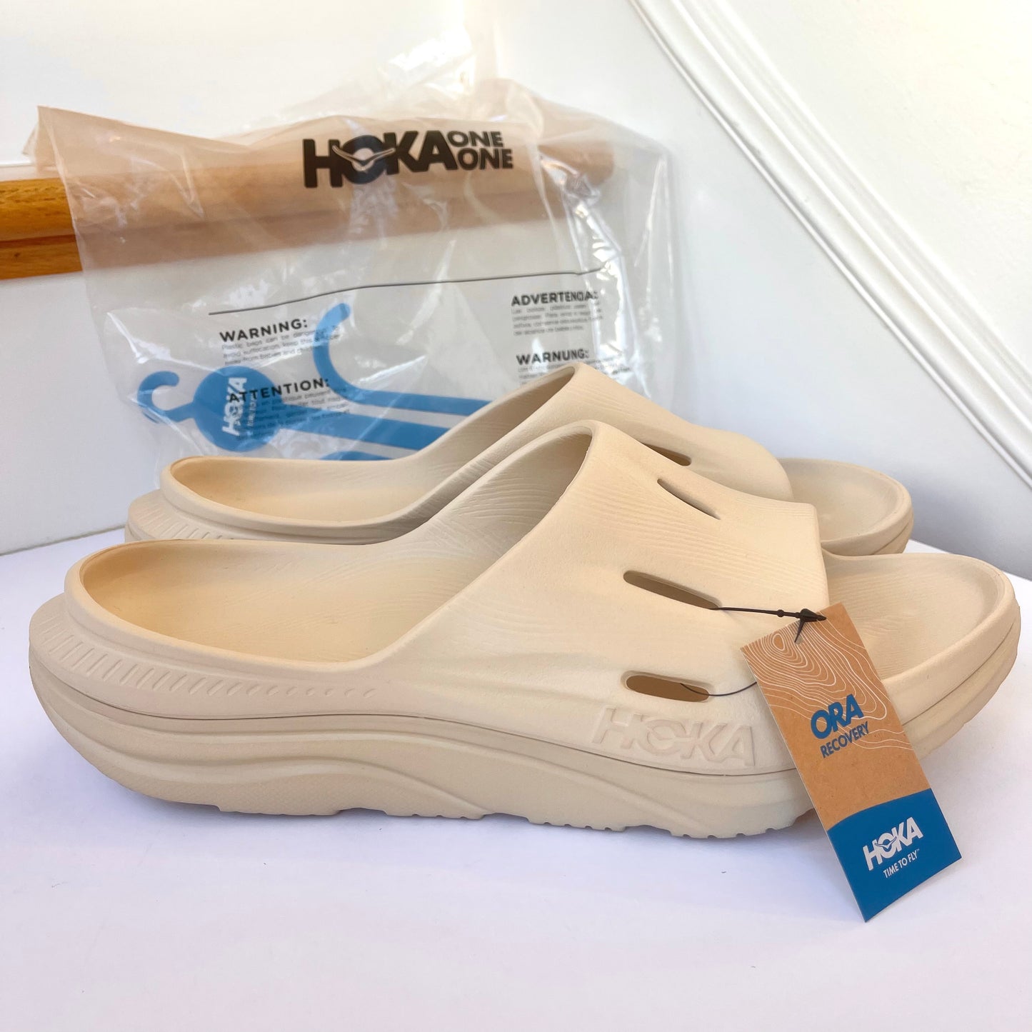 Hoka Ora 3 Recovery Slide Unisex in Shifting Sand Beige , Hoka One One NEW