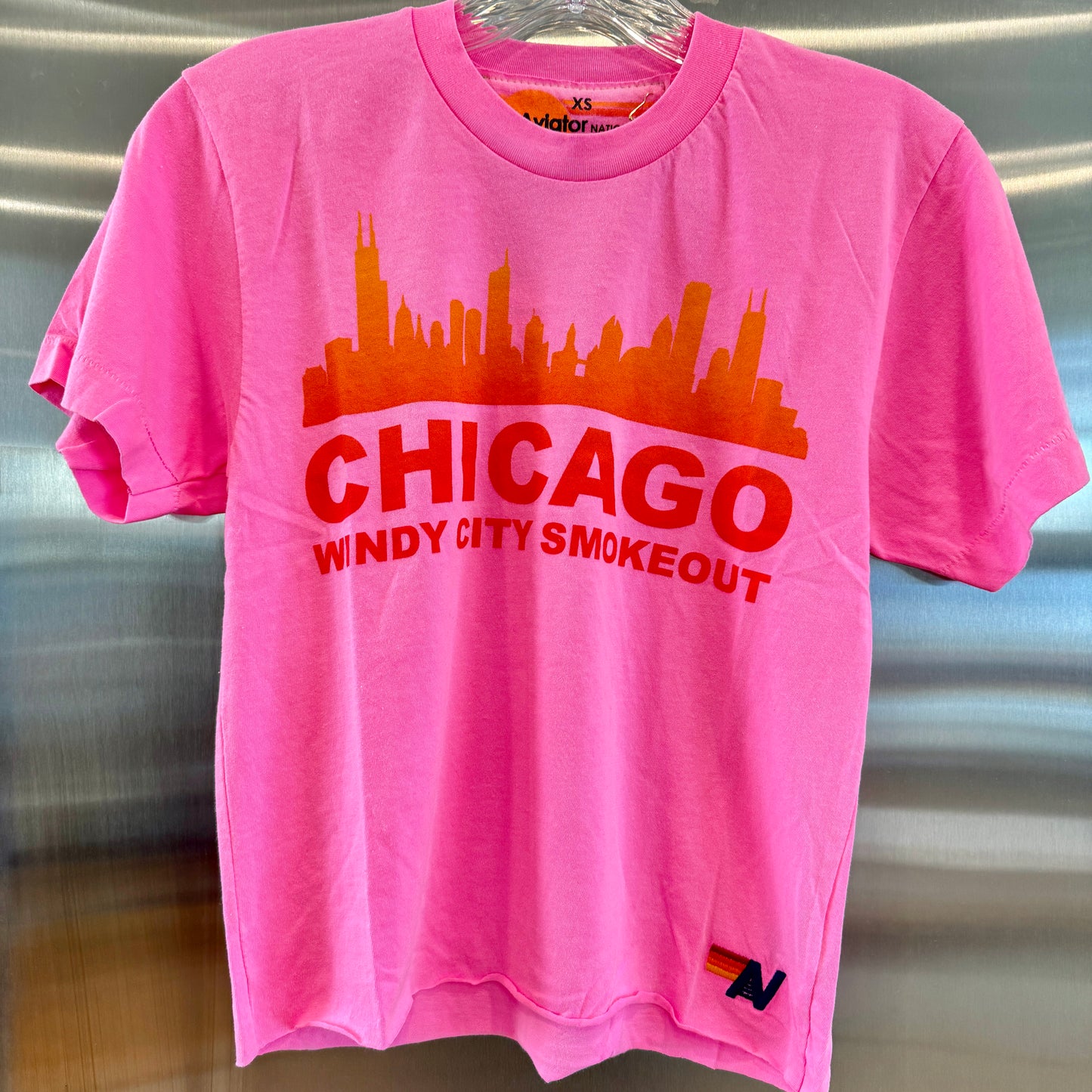 Aviator Nation Windy City Smokeout Festival Neon Pink Crop Top Chicago