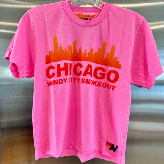 Aviator Nation Windy City Smokeout Festival Neon Pink Crop Top Chicago