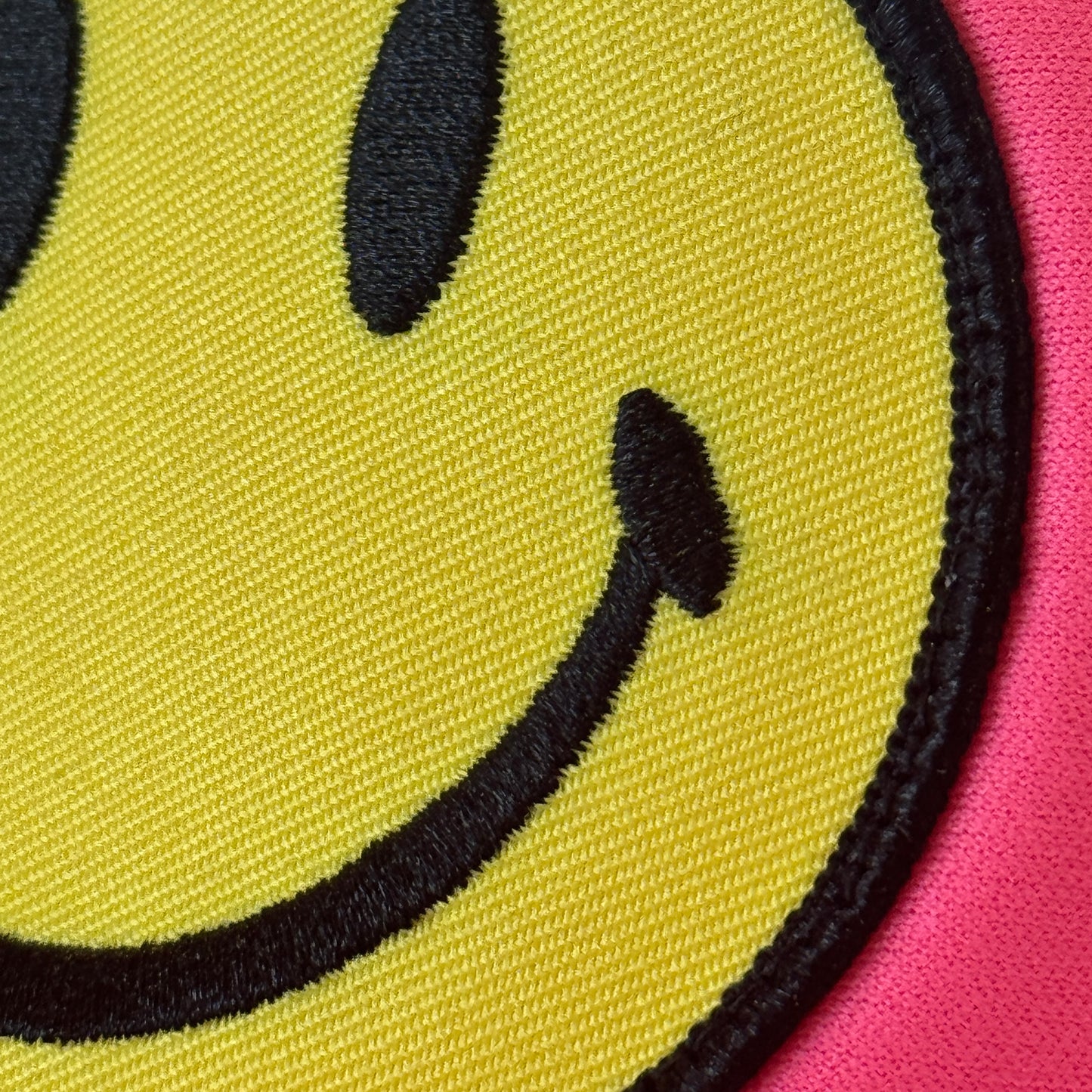 Aviator Nation Pink Trucker Hat Smiley Face embroidered patch smile Neon