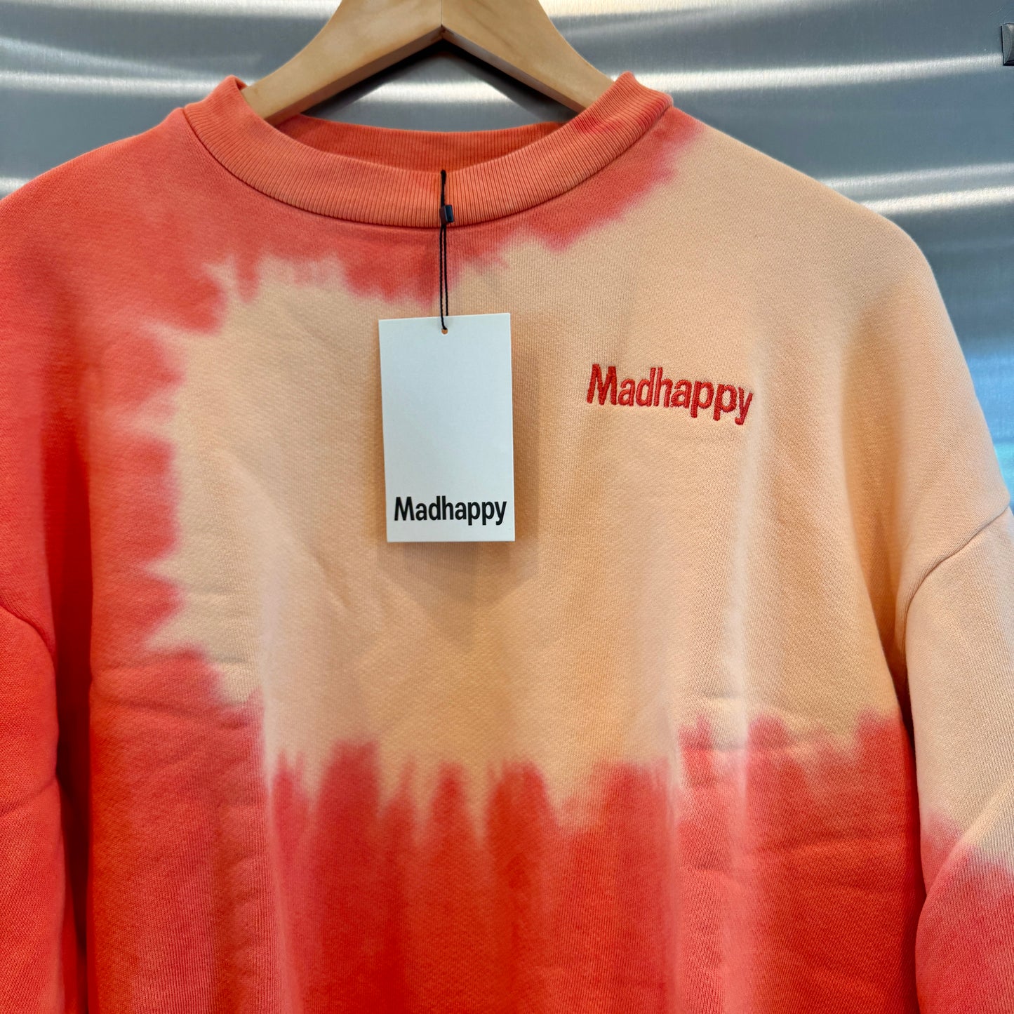 MadHappy Tye-Dye Sunburst Orange Crewneck Heritage Sweatshirt Sun Kissed