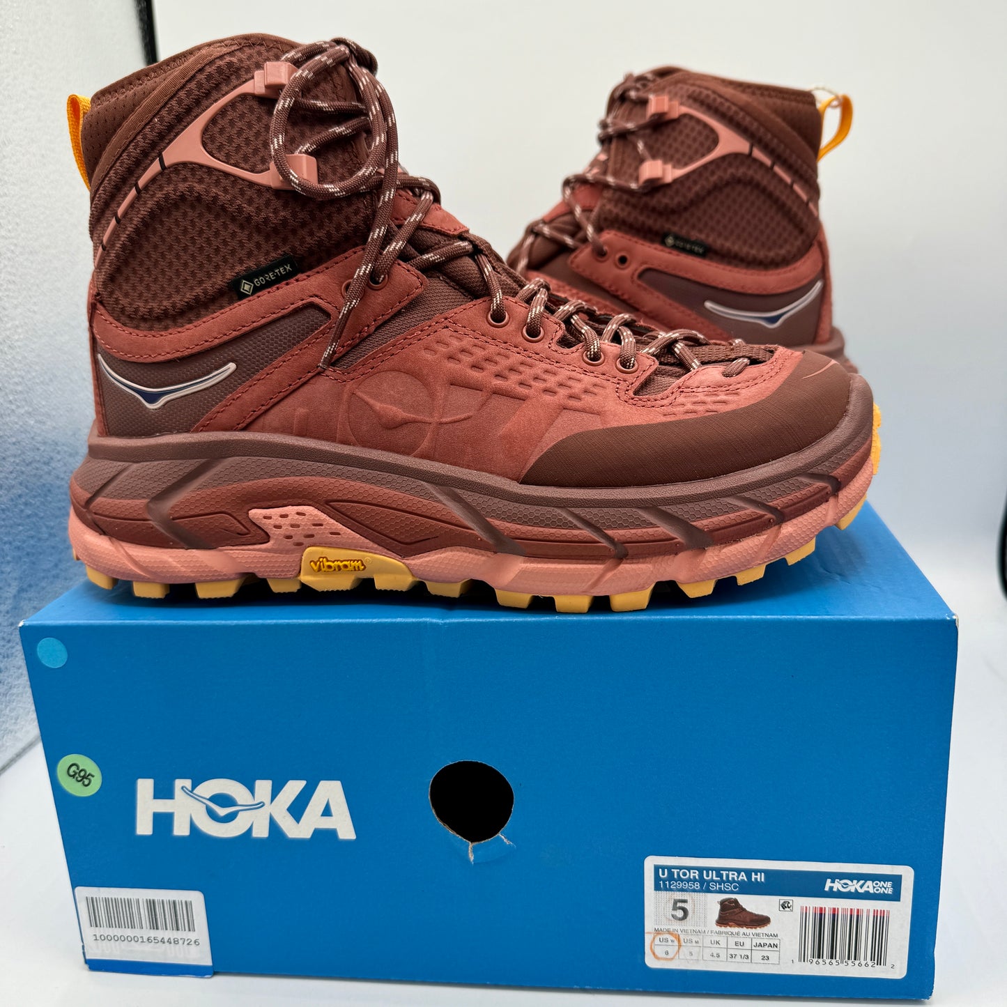 Hoka Tor Ultra Hi Hiker in Red Spice / Hot Sauce Hiking Boots Unisex