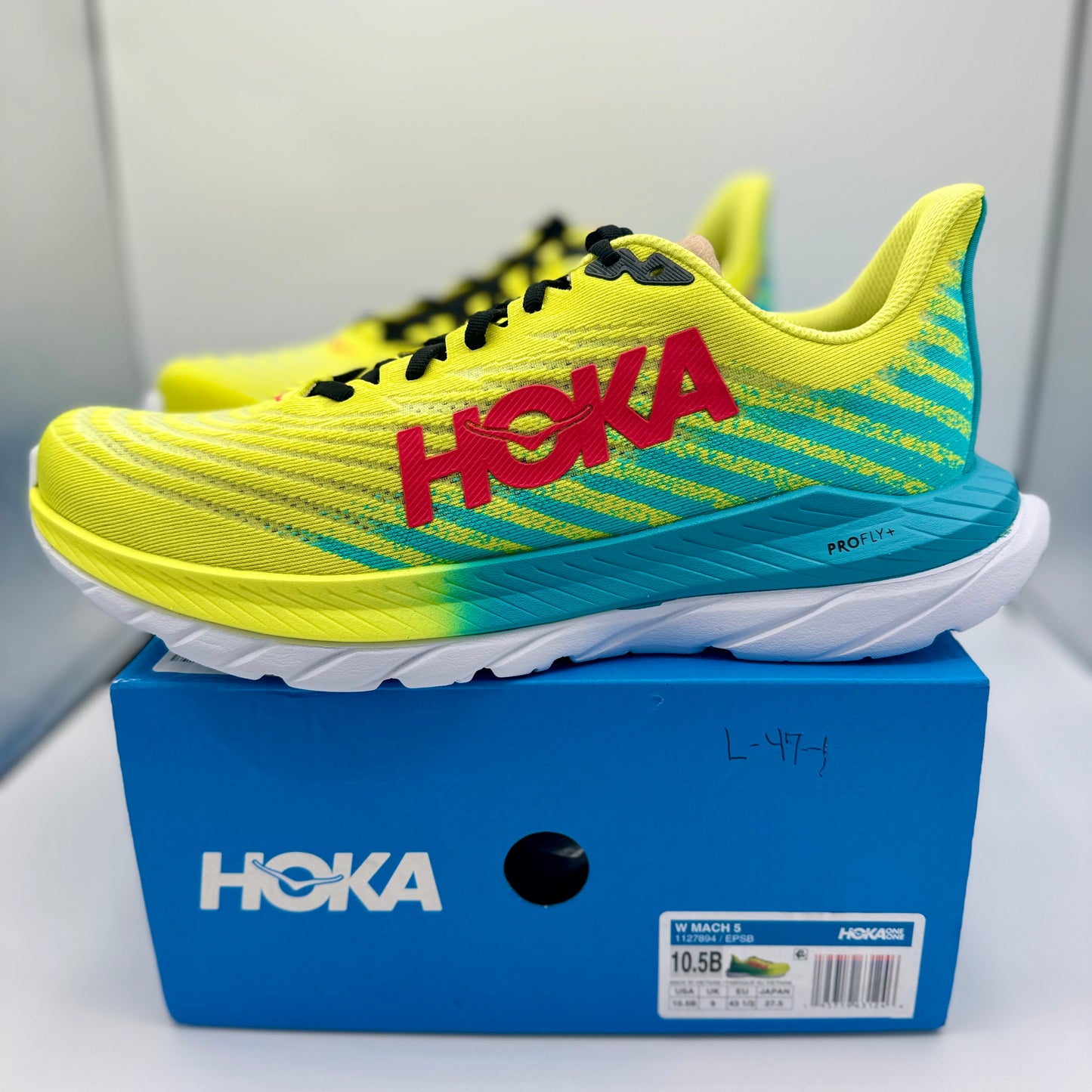 Hoka Mach 5 Womens Running Shoes Evening Primrose Scuba Blue, Hoka One One