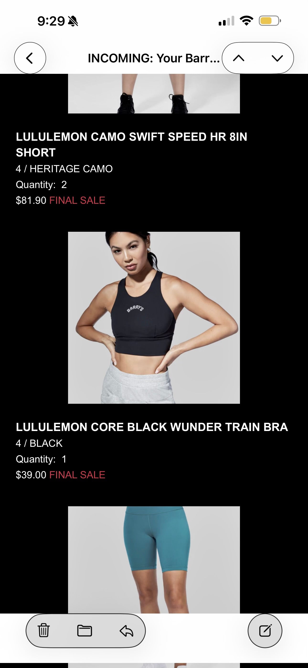 Lululemon Wunder Train Long Line Sport Bra x Barry’s Collab in Black