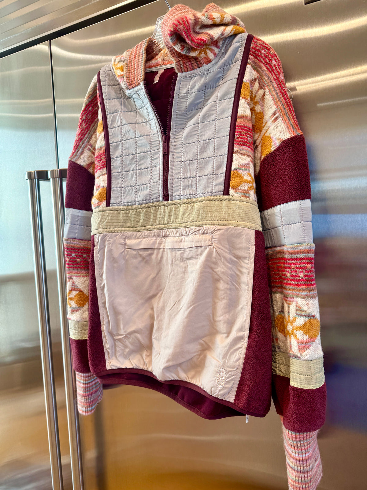 Free People To The Peak Quarter Zip Anorak Knit / Fleece Jacket - Mahogany , FP Movement