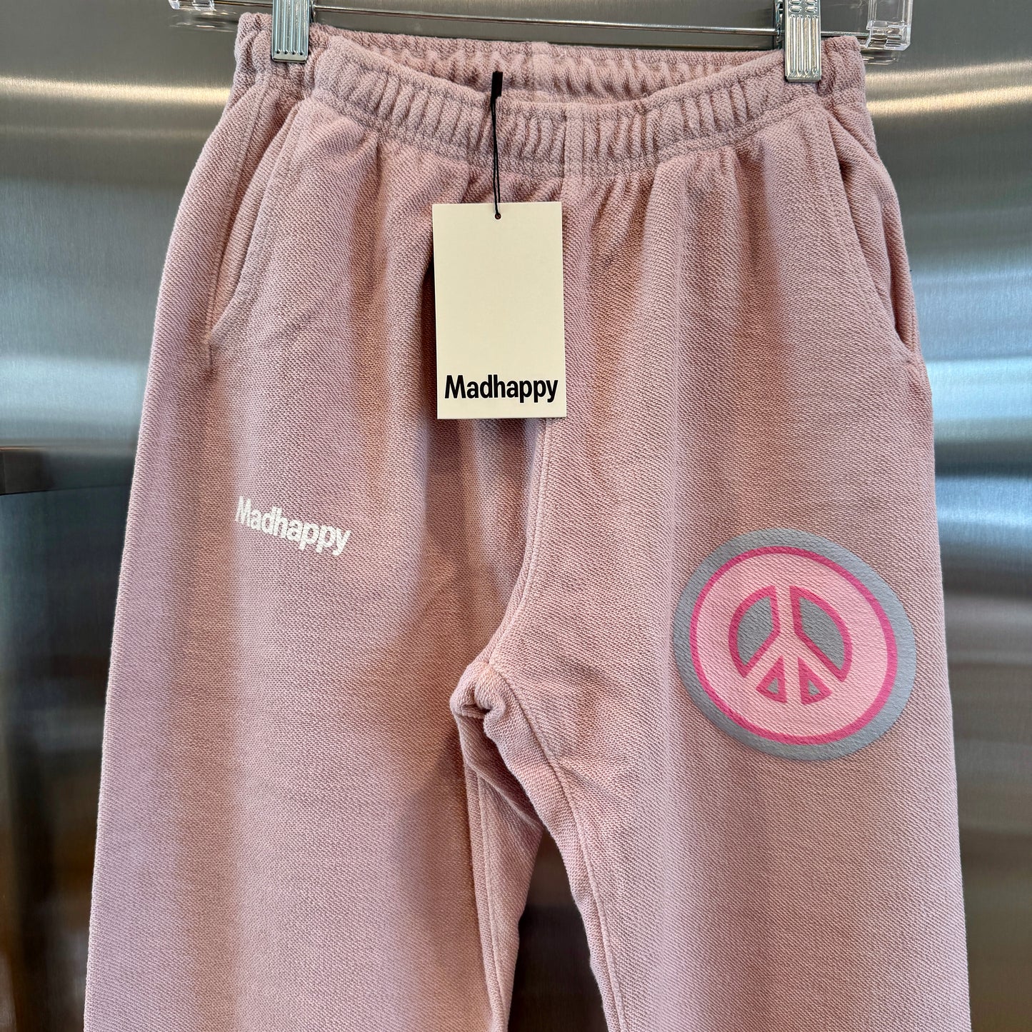 MadHappy Universal Sweatpants Bubblegum Light Dusty Pink Unisex Peace Sign