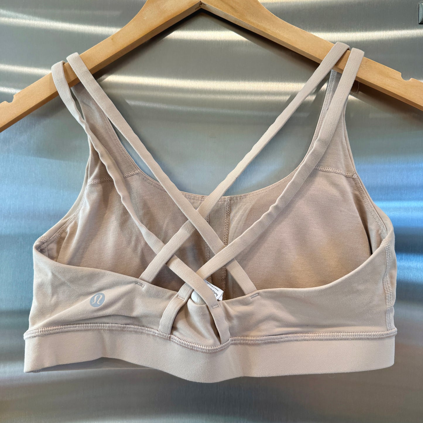 Lululemon Energy Sports Bra Tan Nude Beige Excellent Pre-Owned Condition * Used