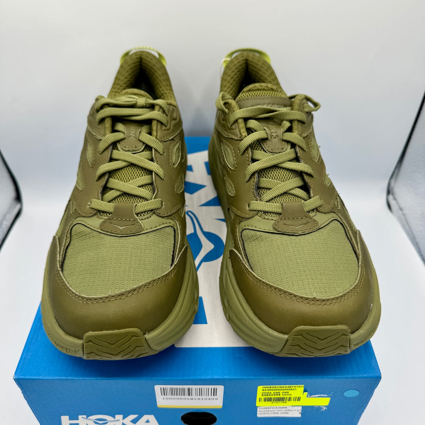 Hoka Clifton Leather Gore-Tex Waterproof Unisex Green Khaki Olive AGMS