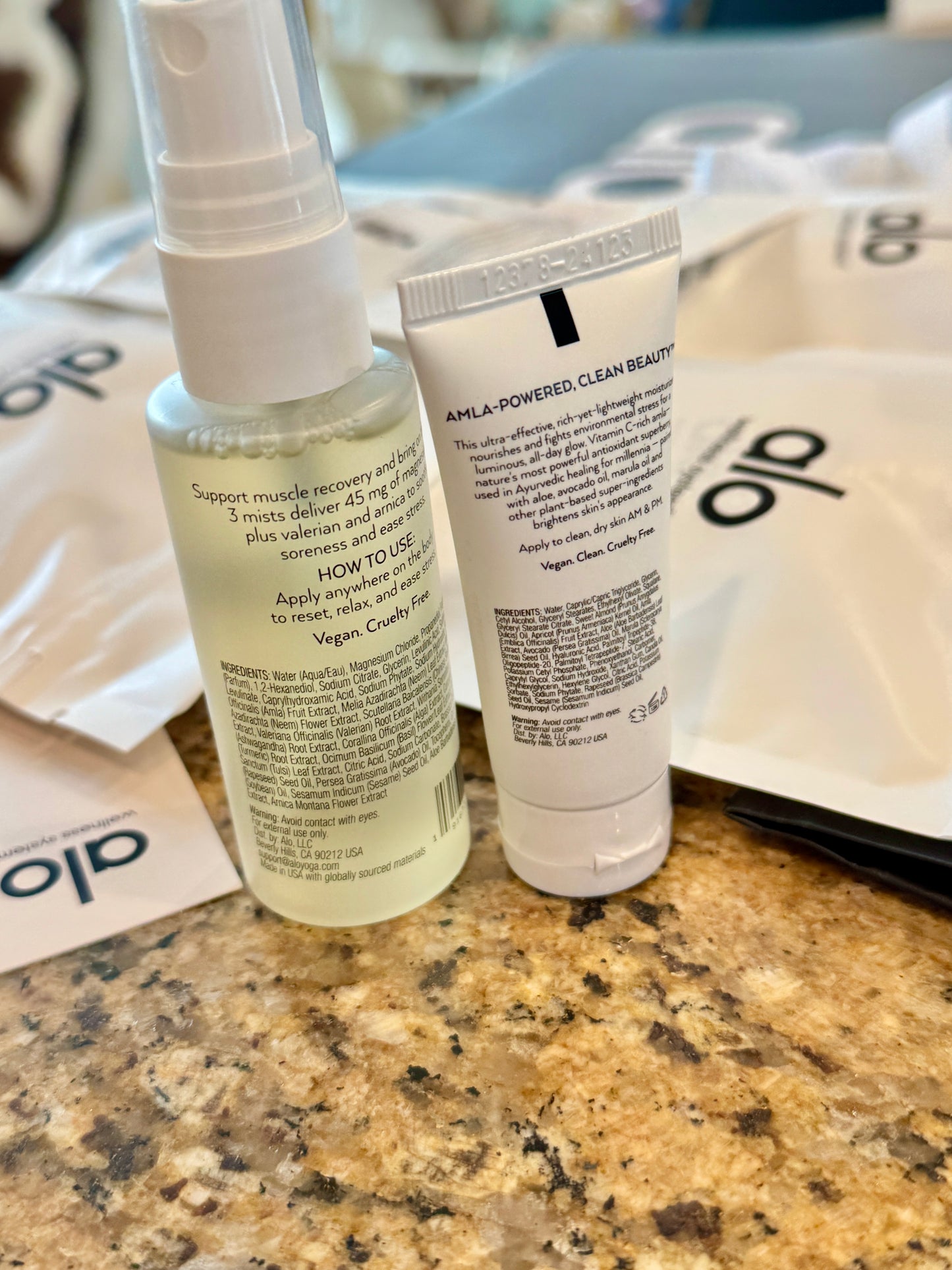 Alo Yoga Bundle of Travel Wellness and (6) Paper Bags / Gift Bags