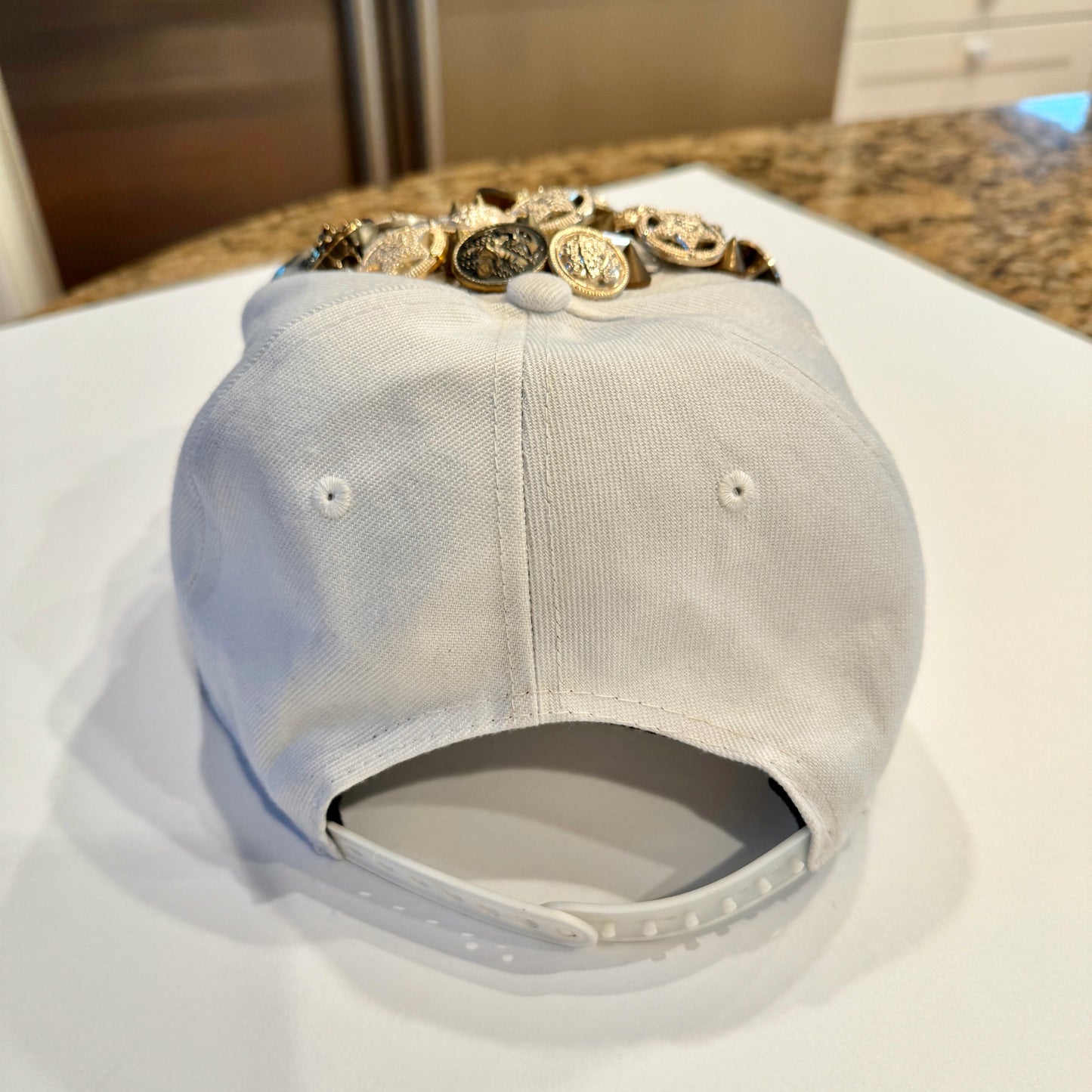 Snapback Hat with Beaded embellishments , jewels , rhinestones snap back cap