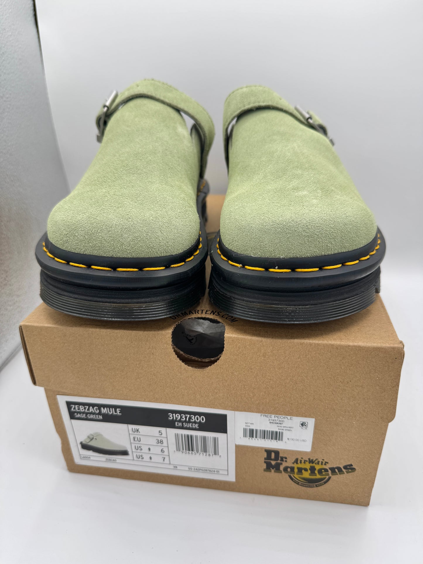 Dr Martens Zebzag Mule Unisex , Sage Green