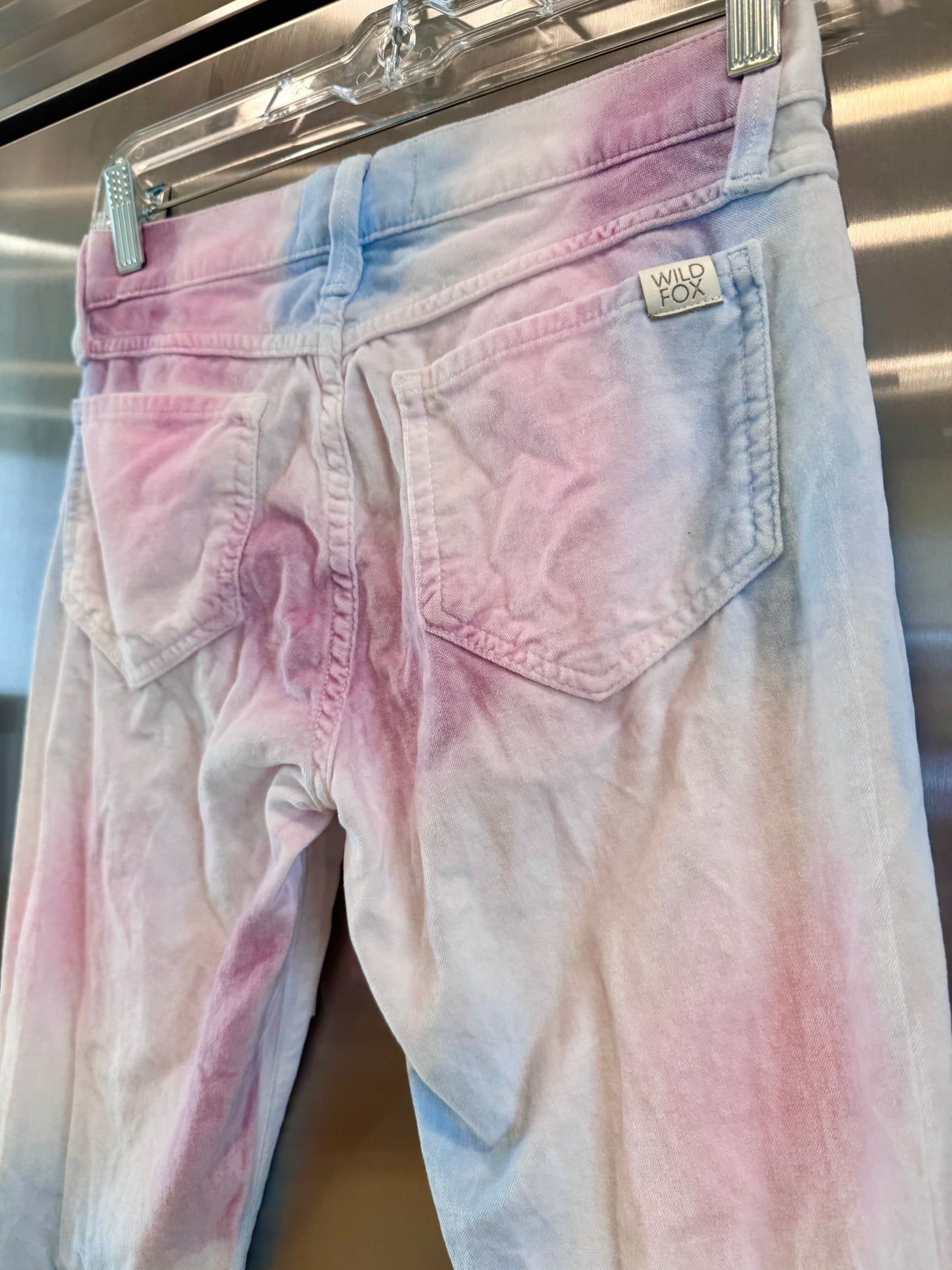 Wildfox Marianne Pant in Skinny Magic “In My Mind “ Pastel Multicolor Velvet