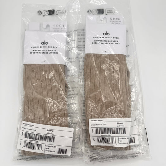 Alo Yoga Bundle Unisex Gravel Scrunch Socks , 2 Pairs