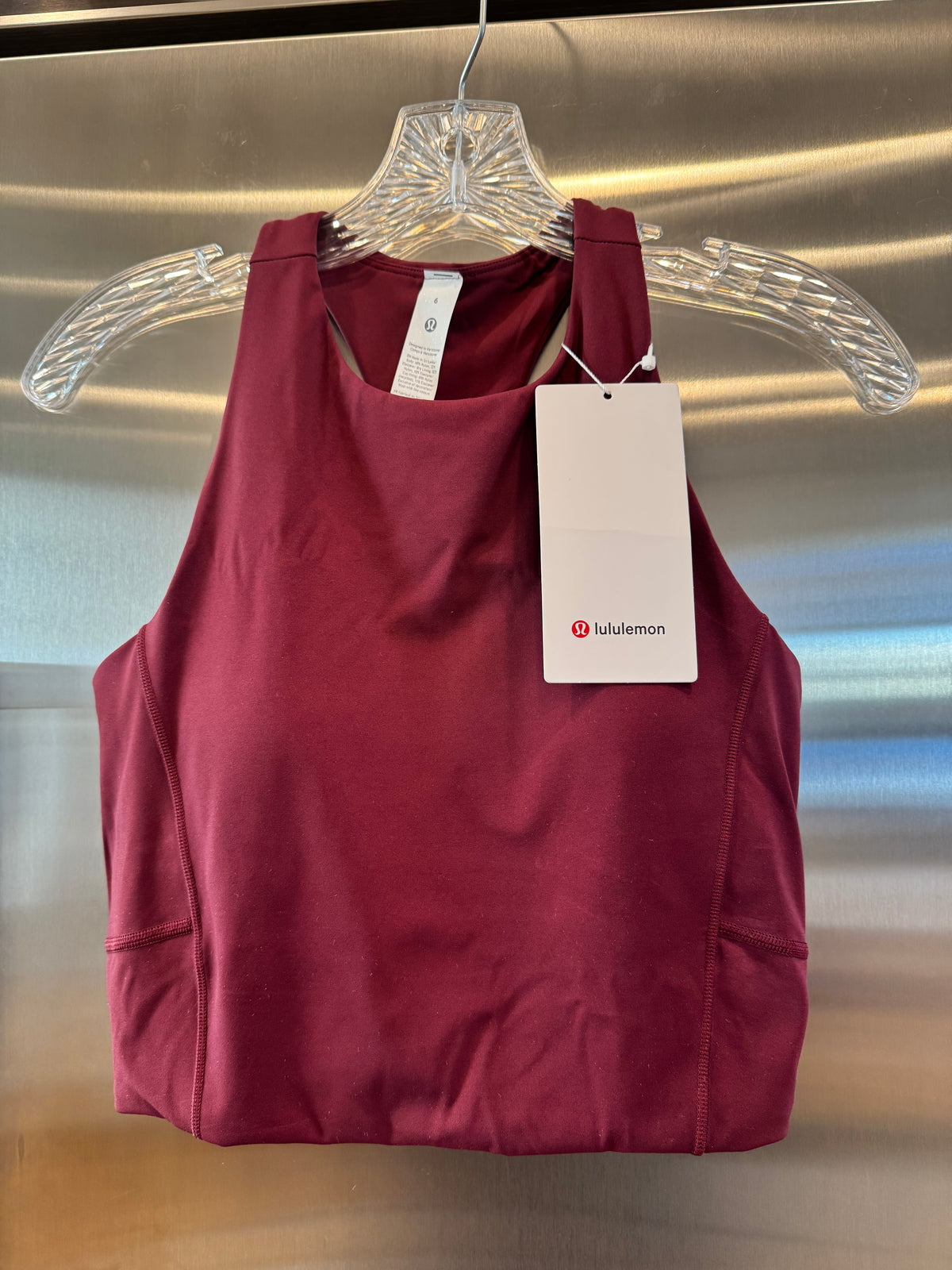 Lululemon Swift Speed Cropped Tank Top in Burgundy Bay Red - B/C Cup