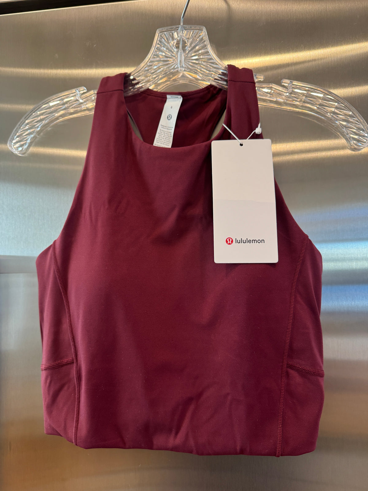 Lululemon Swift Speed Cropped Tank Top in Burgundy Bay Red - B/C Cup