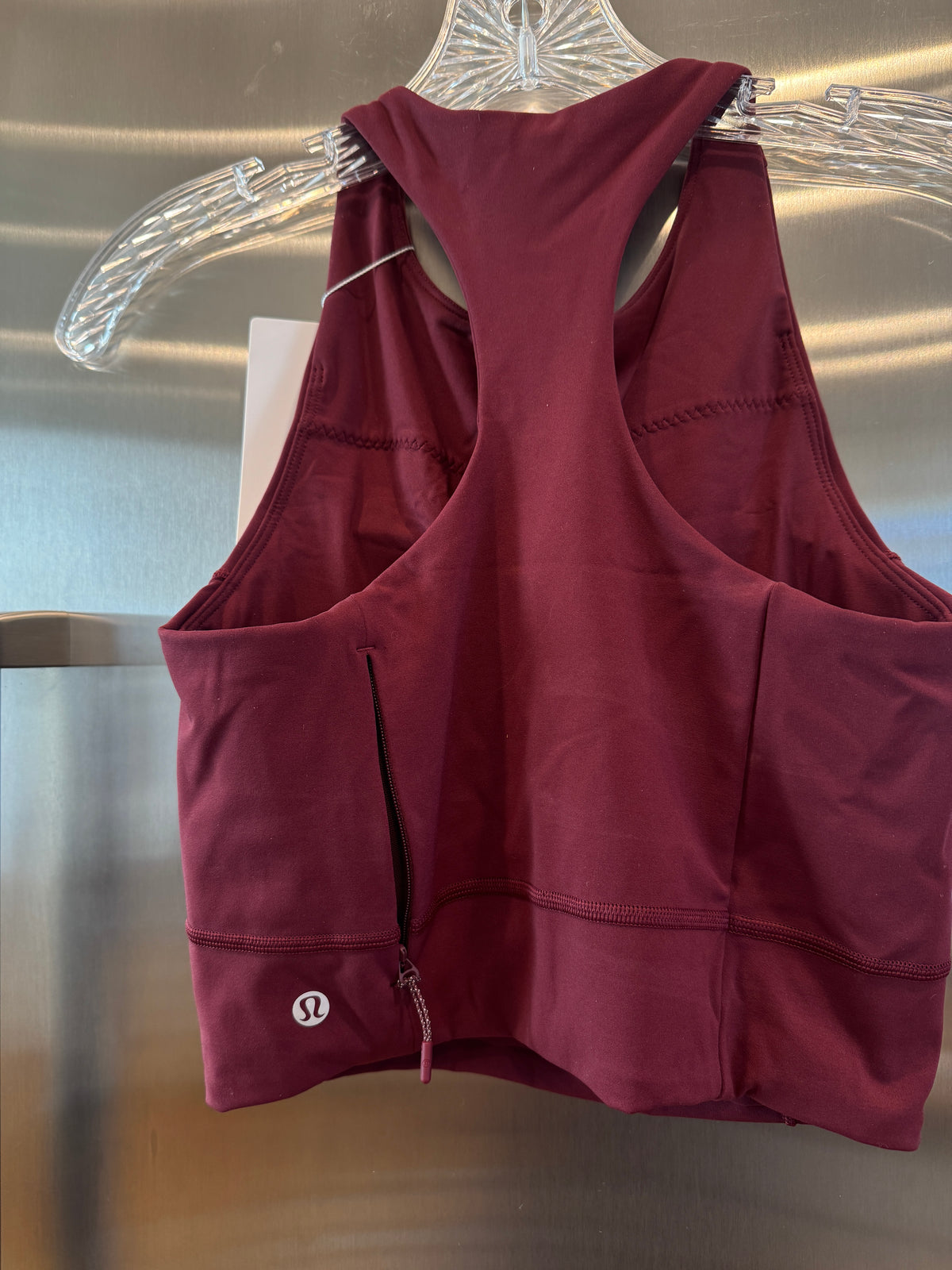 Lululemon Swift Speed Cropped Tank Top in Burgundy Bay Red - B/C Cup