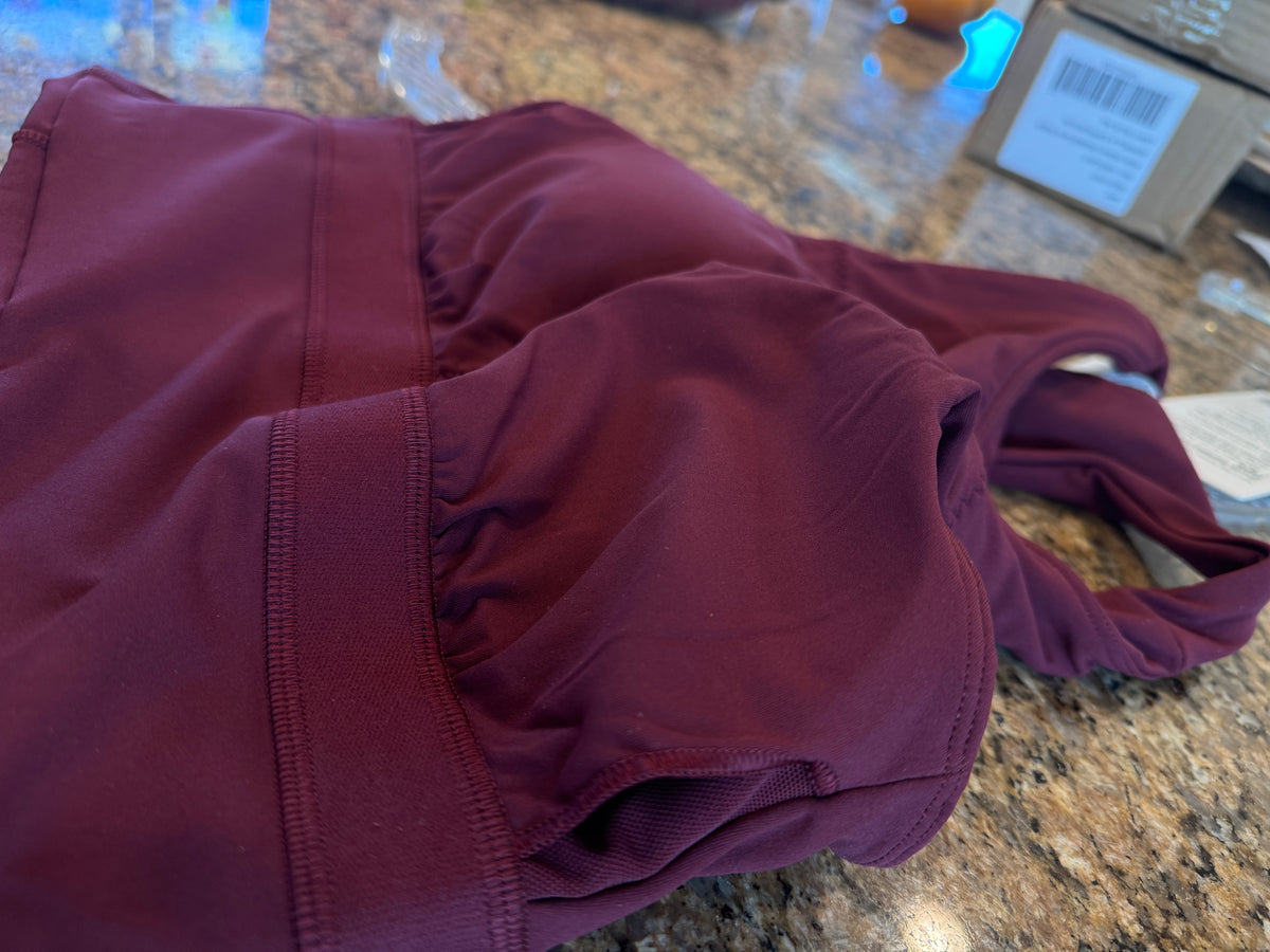 Lululemon Swift Speed Cropped Tank Top in Burgundy Bay Red - B/C Cup