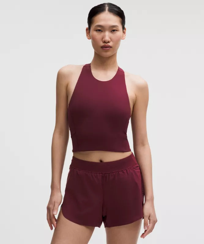 Lululemon Swift Speed Cropped Tank Top in Burgundy Bay Red - B/C Cup