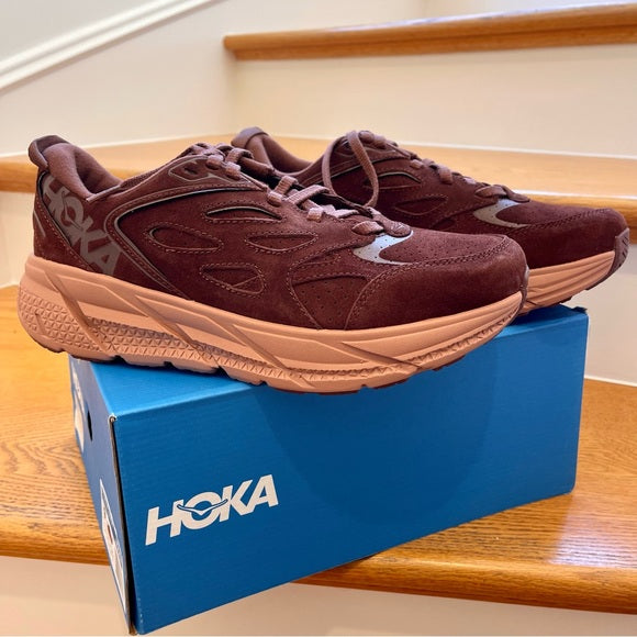 Hoka Clifton L Suede Cappuccino / Cork ( Brown ) Unisex , Brand new