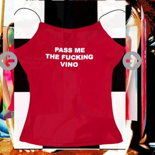 Omighty pass me the vino strappy back tank top in red