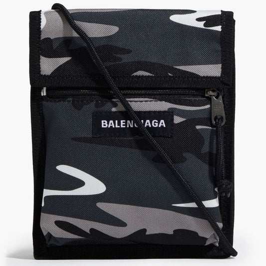 Balenciaga Explorer Crossbody Pouch Bag in grey camouflage