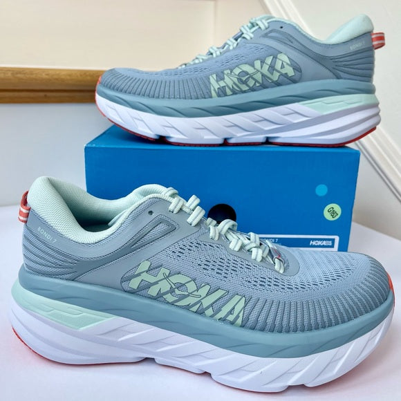 Hoka Bondi 7 Womens Light Blue brand new in box Hoka One One Running shoes