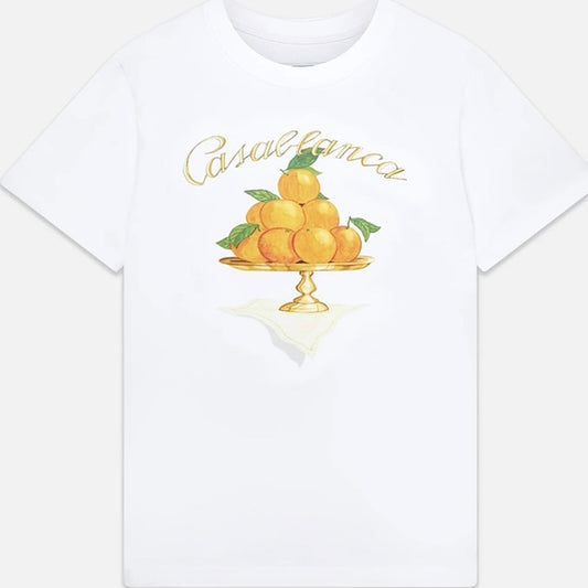 Casablanca White 'Ne Pas Deranger' T-Shirt Oranges