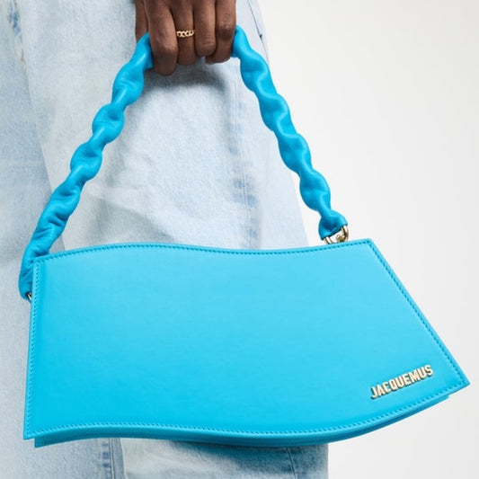 Jacquemus La Vague Shoulder bag in turquoise / golf hardware