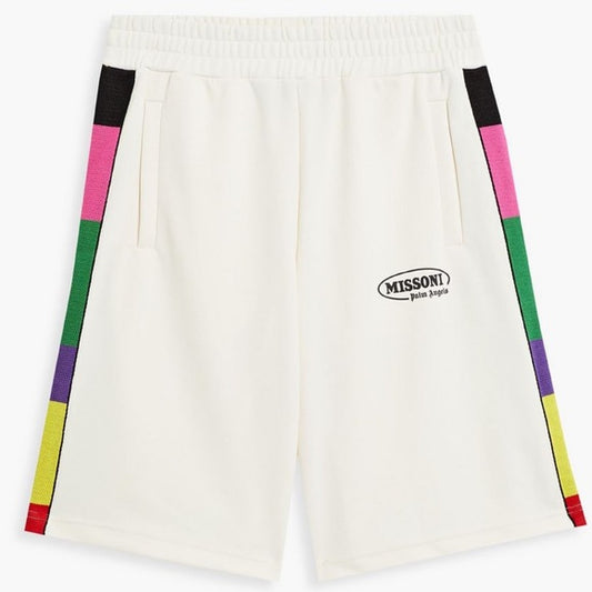 Palm Angels x Missoni Collab Shorts Logo in cream / white