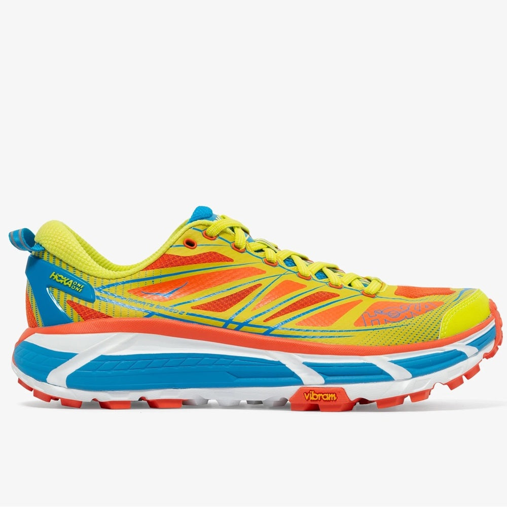 Hoka Mafate Speed 2 Running Shoes Unisex Trail in Flame / Evening Primrose