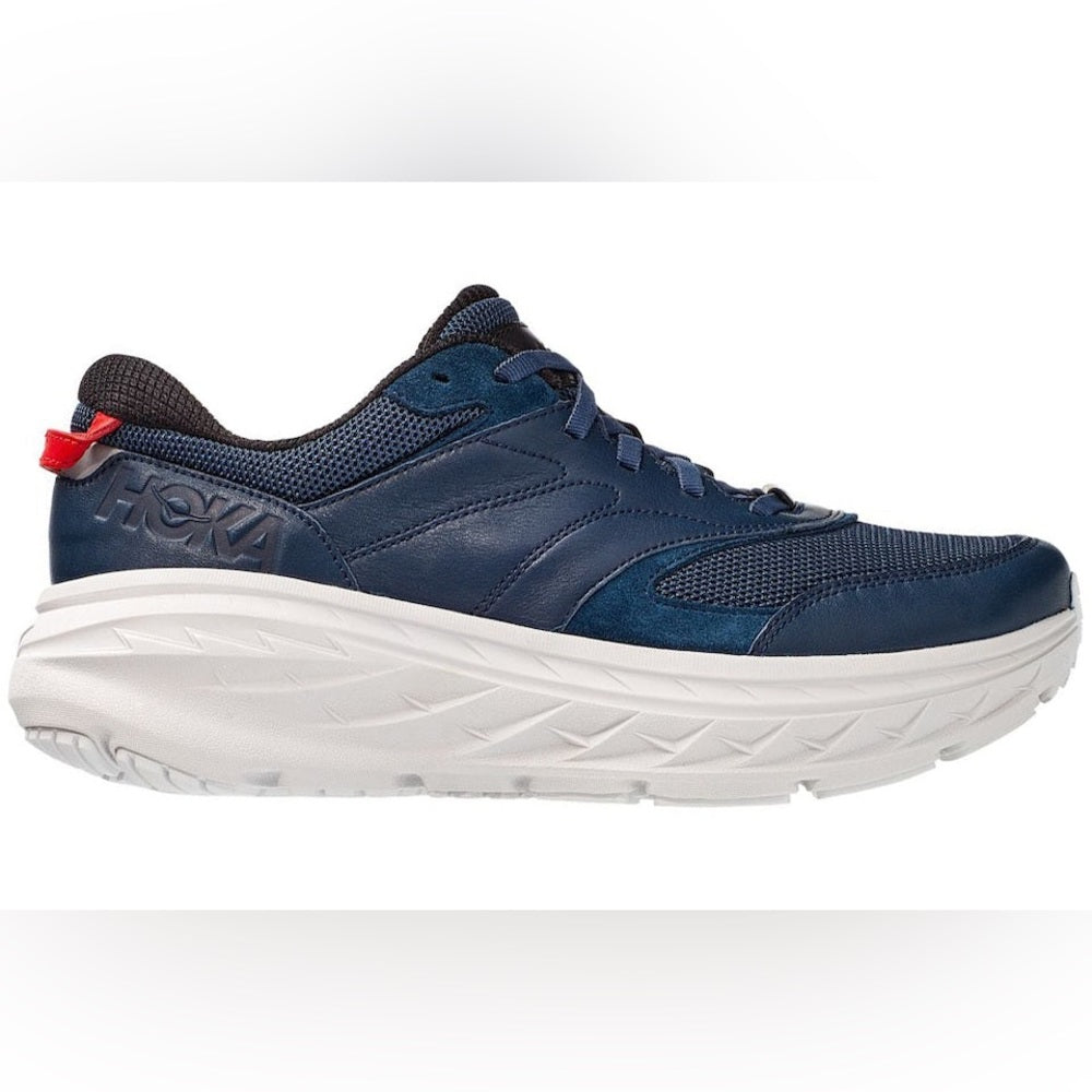 Hoka Bondi L Leather U Unisex , Hoka One One Navy Blue Cushioned Shoes