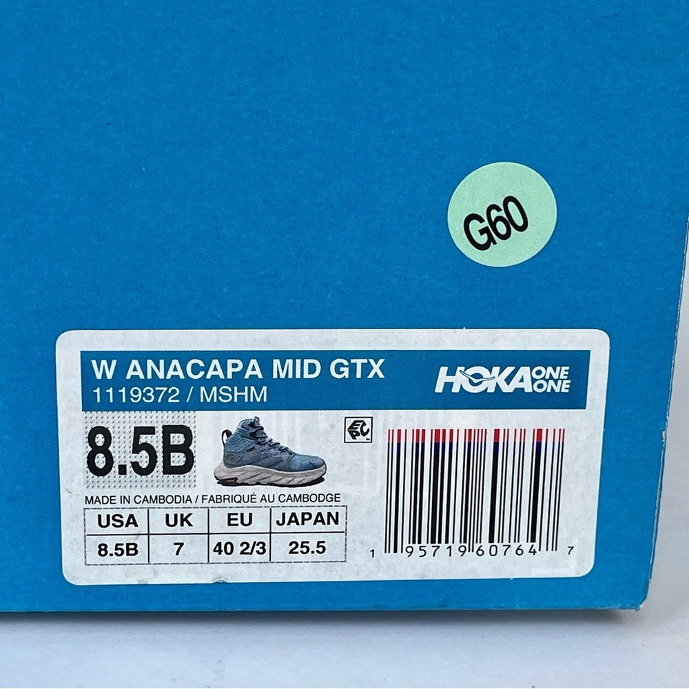 Hoka Anacapa Mid GTX Women’s Hiking Shoes in Harbor Mist Blue Gore Tex Boots