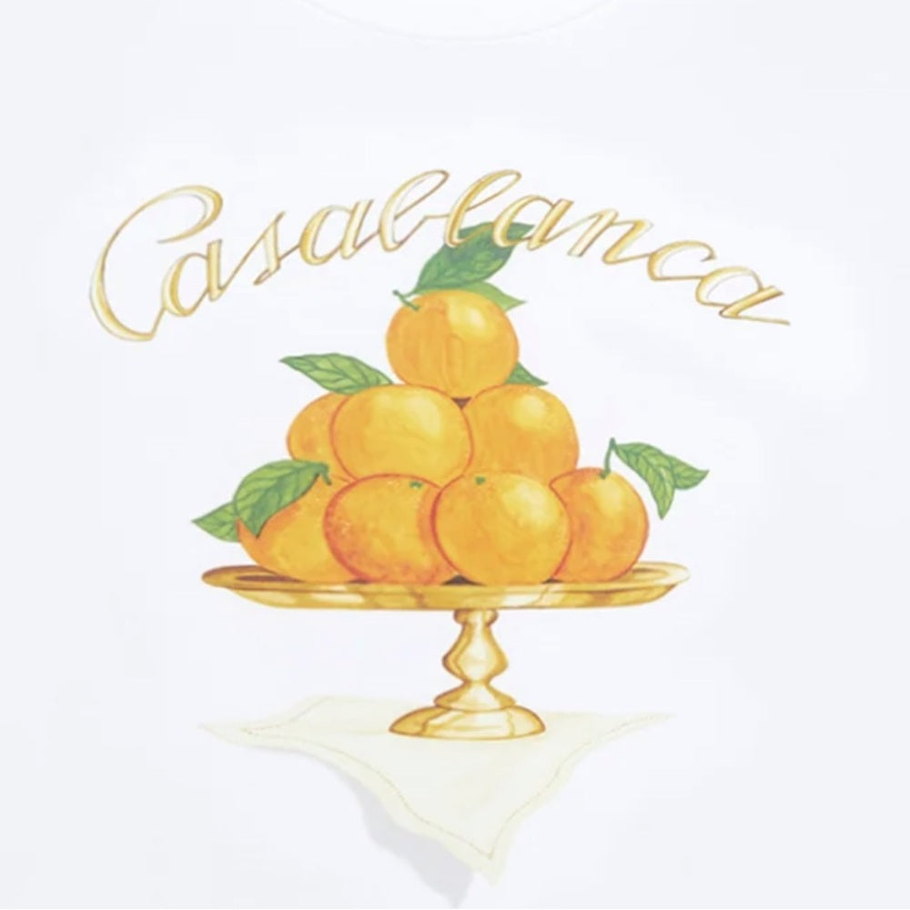 Casablanca White 'Ne Pas Deranger' T-Shirt Oranges