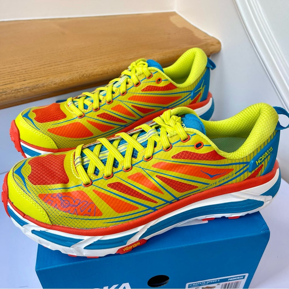 Hoka Mafate Speed 2 Running Shoes Unisex Trail in Flame / Evening Primrose