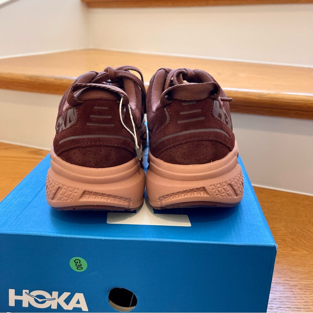 Hoka Clifton L Suede Cappuccino / Cork ( Brown ) Unisex , Brand new