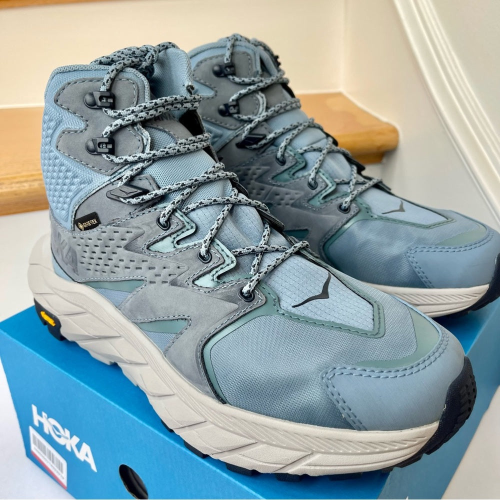 Hoka Anacapa Mid GTX Women’s Hiking Shoes in Harbor Mist Blue Gore Tex Boots