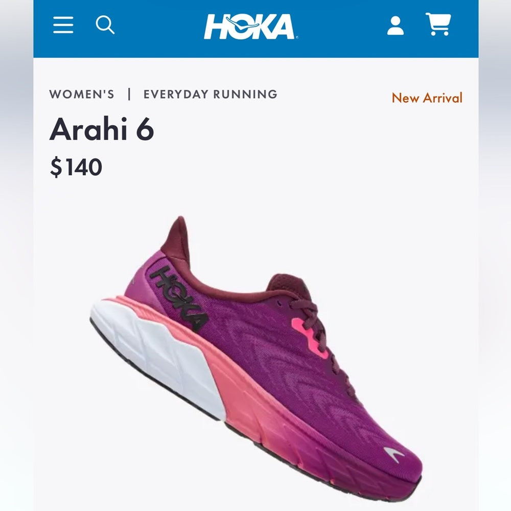 Hoka Arahi Running Shoes - brand new - Grapewine / Beautyberry - Pink Purple