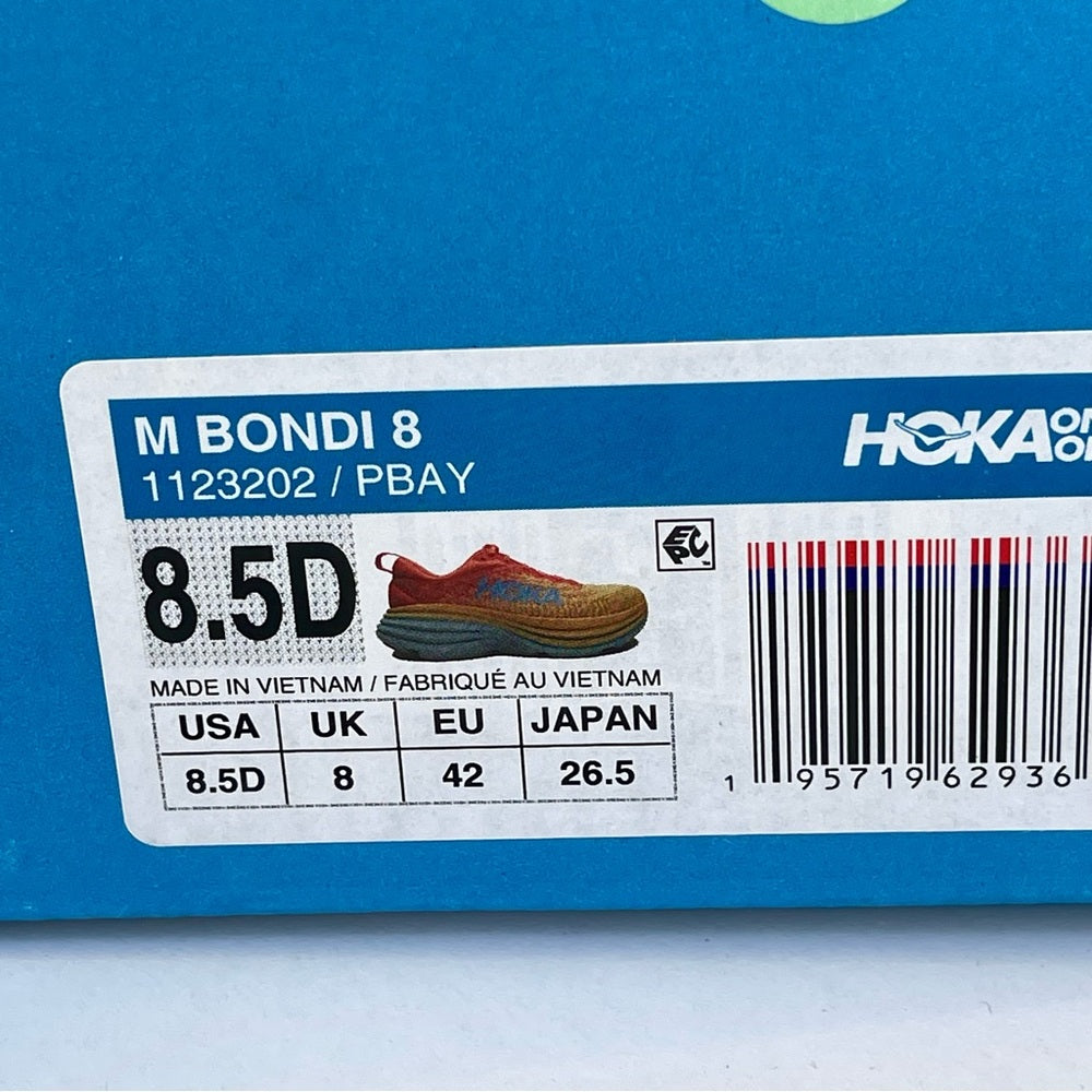 Hoka Bondi 8 Running Shoes in Puffin’s Bill / Amber Yellow Men’s