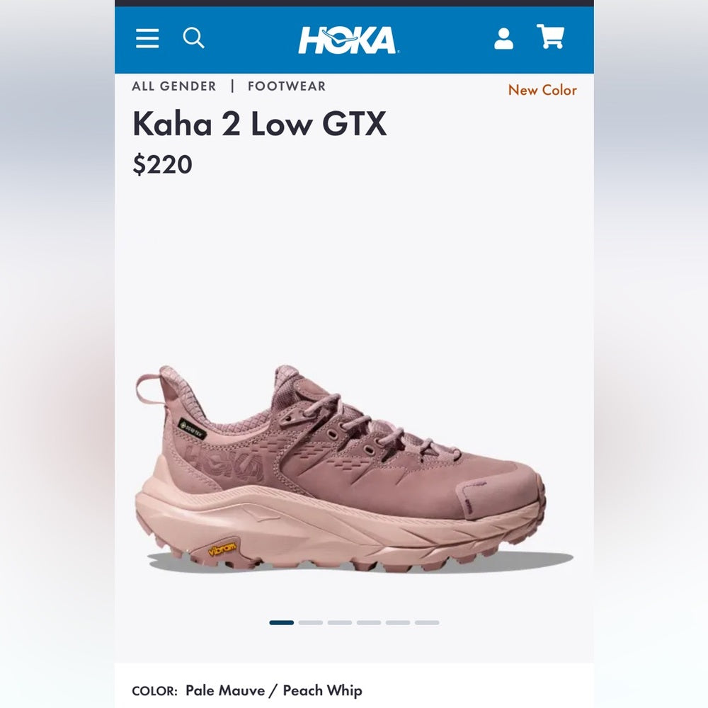 Hoka Kaha 2 GTX Low Hiking Boots Waterproof Gore Tex PINK pale mauve UNISEX