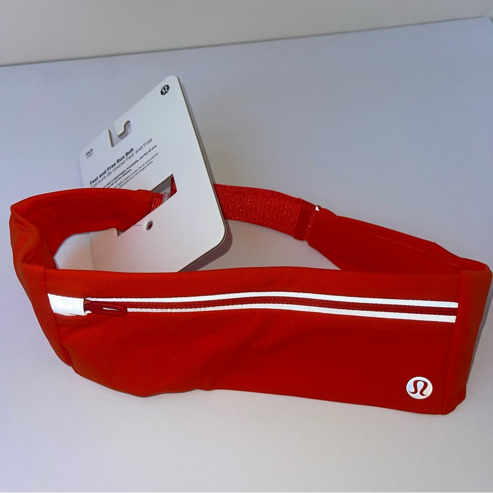 Lululemon Fast and Free Running Belt Bag in Solar Orange / Red , Reflective